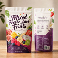 Sachet Doypack refermable pour fruits lyophilisés, motif imprimé personnalisé, en Mylar, emballage jetable pour ananas, pêche, mangue