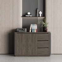 Armoire de classement moderne minimaliste en bois grainé avec tiroirs de rangement, armoire de rangement de bureau