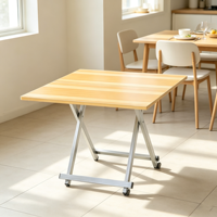 Bureau d'ordinateur pliable convertible avec structure métallique et plateau en bois grainé