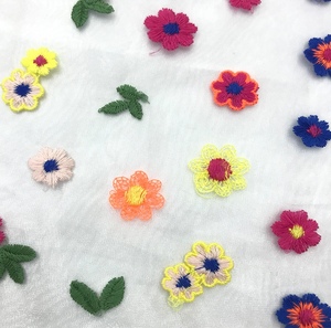 Colorful Small Flower <strong>Net</strong> Embroidery Lace Fabric Cheap Sexy Style for Shoes Bags Curtains Tablecloths Face Auxiliary Materials - Product Image 4