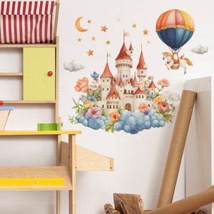 Nuovo Design Castello con Mongolfiera <span class=keywords><strong>Adesivi</strong></span> <span class=keywords><strong>Murali</strong></span> Impermeabili per Decorazione Casa e Cameretta Bambini - Product Image 5