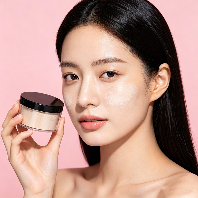 Fully Stocked Makeup Body Building Powder Loose Black Container case for Lid clear Plastic Material Good Price