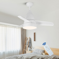 Ventilateur de plafond LED de 36 pouces avec lumière pour chambre d'enfant, 6 vitesses, petite taille, éclairage protecteur des yeux