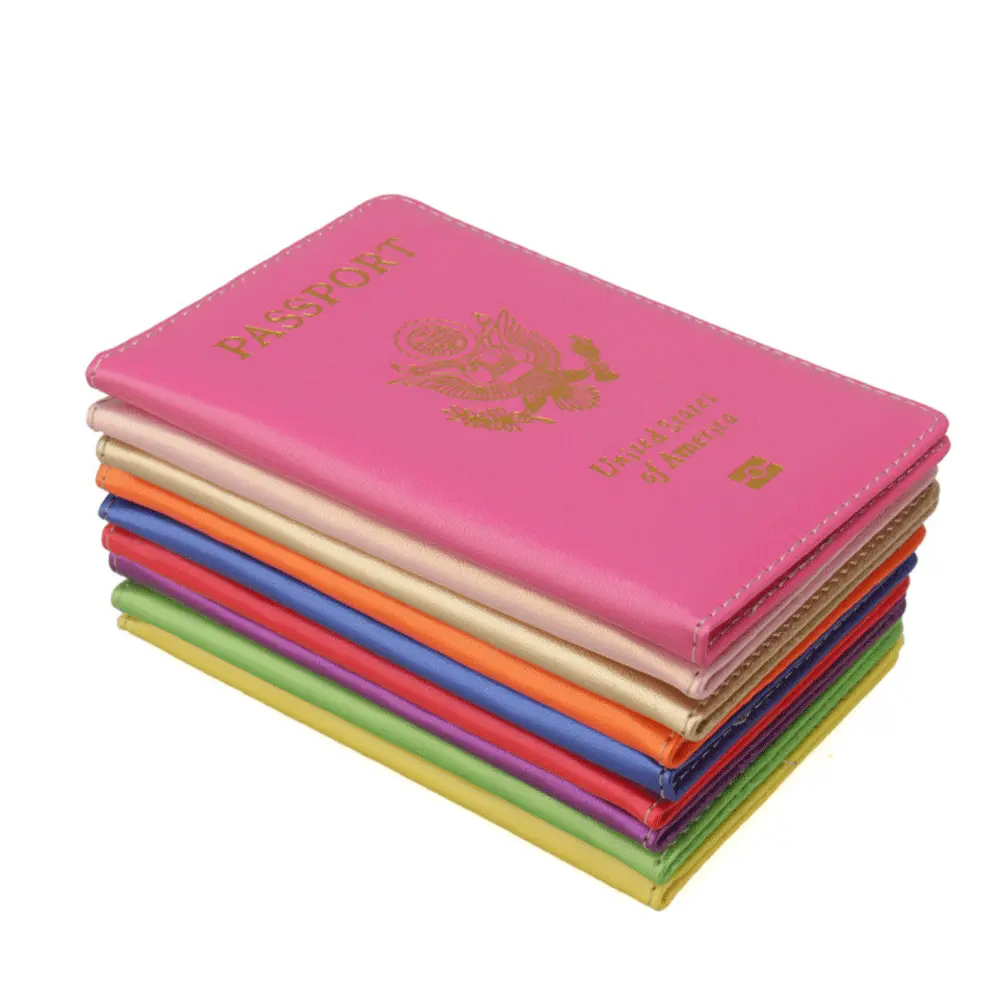 Wholesale Custom USA Cover Pu Leather 4x3 Inch Card Holder Wallet Case Passport Holder