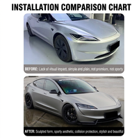 Para Tesla Model 3 Highland, Alerón Delantero de Material ABS, Accesorios de Decoración para Modificación de Automóviles, Kit de Carrocería