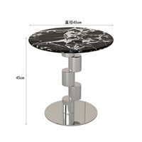 Table basse de luxe en marbre, modèle design, table d'appoint en acier inoxydable, table en pierre microcristalline, style luxe léger