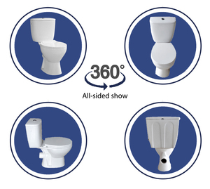 Inodoros de Dos Piezas Fohome de Estilo Europeo, Cerámica Sanitaria, Montaje en Suelo, Sifón PS, Compactos - Product Image 2