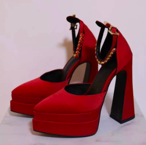 Sandales en soie à plateforme tendance, chaussures pointues confortables, talons compensés pour femmes - Product Image 1