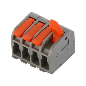 Factory Supply Splice Quick Fast Connecting 222-413 Wire Connector 4 Poles Wire Teiminal Block Connector With Lever