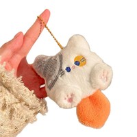 Porte-clés en peluche en gros, cadeaux promotionnels, breloques de sac, design de personnage, mini jouet en peluche doux Kawaii, porte-clés en peluche personnalisé mignon