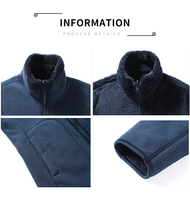 Manteau solide à col montant en polaire de velours réversible pour hommes, avec fermeture éclair, veste d'extérieur d'hiver, veste polaire personnalisée