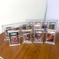 Support d'affichage pour cartes TCG gradées avec base en acrylique et éclairage LED pour carte unique de collection (sport, Pokémon, baseball)