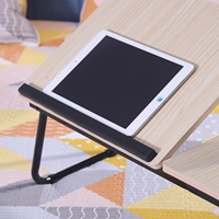 Bureau portable pour ordinateur portable avec plateau en MDF réglable en angle et pieds en acier pliables pour lit