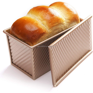 Molde para <span class=keywords><strong>pan</strong></span> Pullman OEM con tapa Molde para <span class=keywords><strong>pan</strong></span> tostado Molde para <span class=keywords><strong>pan</strong></span> corrugado con tapa 1lb masa Aleación de aluminio Antiadherente Pullman <span class=keywords><strong>Pan</strong></span> - Product Image 1