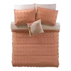 Ensemble de housse de couette Rip & Tuck Rosette, taille King, design pompon, ensemble de literie en coton - Product Image 5