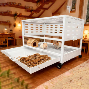 Fabrieksdirect ruime metalen draadkooi voor kleine dieren, middelgroot, met lade-stijl krukje - Product Image 1