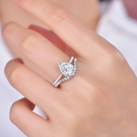 Ensemble de 2 bagues empilables Kirin en argent 925 plaqué rhodium avec moissanite GH 0,22 carat, résistantes à la décoloration, bijoux fins tendance pour femmes, OEM ODM