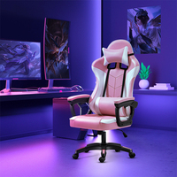 Haute qualité pivotant en cuir réglable ergonomique Style de course rose jeu chaise de jeu Design moderne en gros Silla Gamer