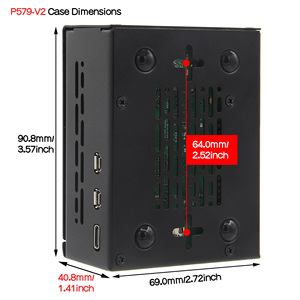 Caja de Metal Personalizada con Enfriador Activo para Raspberry Pi 5 y <span class=keywords><strong>X1000</strong></span> / X1001 / X1003 / X1004 / M901 PCIe HAT, 2, 2, 2, 1, 2, 2, 2 - Product Image 3