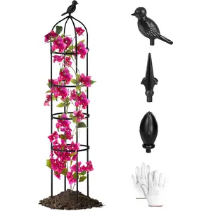 Enrejado de marco de escalada de Metal con flores de rosas de jardín de 120-180CM para plantas en macetas de interior