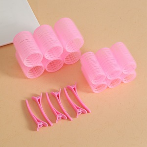 Lot de 18 bigoudis auto-agrippants avec pinces pour franges et boucles, sans chaleur, en plastique, outil de coiffure DIY, Rizos Sin <span class=keywords><strong>Calor</strong></span> - Product Image 4