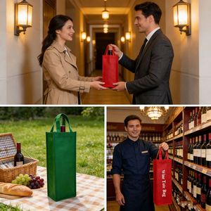 Sac de transport pour vin de qualité supérieure, personnalisé avec logo, pour une ou deux bouteilles, en tissu non tissé - Product Image 4