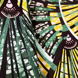 Tout nouveau tissu africain Batik Bikini imprimé Batik dames <span class=keywords><strong>robe</strong></span> <span class=keywords><strong>de</strong></span> soirée tissu à coudre paillettes sable estampage à chaud tissu 6 Yards - Product Image 5