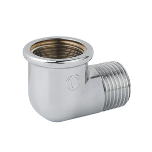 Raccordo a Gomito in Ottone Cromato da 1 Pollice Maschio-Femmina per Tubi Idraulici - Product Image 1