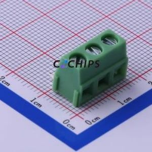 KF127R-5.0-3P Screw Terminal Block Bent Lead Through Hole,P=5mm Connector ( Construction: 1x3P )( Pitch: 5mm )( Color: Green ) - Product Image 1
