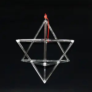 Hf pirâmide quartzo de 5 ''- 12'', cristal transparente, canção, chakra, merkaba, estrela