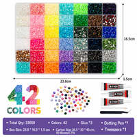 Rhinestone 3mm 42 Warna Campuran untuk Seni Kuku, Kerajinan Berkilau, Grosir