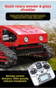 <b>Remote</b> <b>Controlled</b> 4-Stroke DIY Tracked Lawn <b>Mower</b> 1000mm Width 10L Grass Box 1000W Power for Slopes 45 Gas/Electric <b>Track</b> HT-550 - Product Image 6