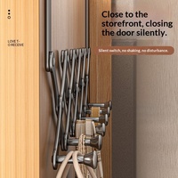 Porte-manteau mural sans perçage en acier au carbone, extensible et pliable, pour chambre et salle de bain