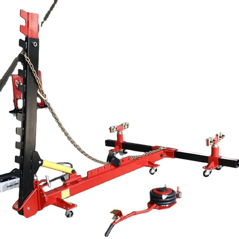 Simple design Portable Auto Body Puller Frame Straightener with Clamps hydraulic Foot Pump for Auto Repair Shop