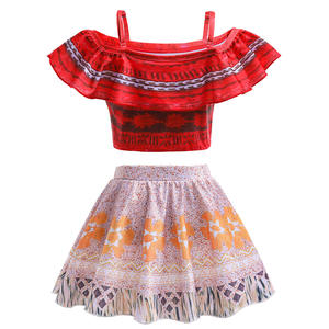 Traje de baño de verano, conjuntos de <span class=keywords><strong>tres</strong></span> piezas, vestido de princesa Moana para niñas, disfraz de Cosplay de Halloween Vaiana para niños, vestido de fiesta - Product Image 5