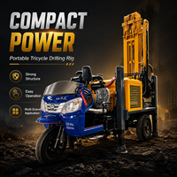 Machine de forage de puits d'eau portable Feiyang 300m, pompe diesel montée sur tricycle, équipement de forage de puits profond pour l'eau souterraine