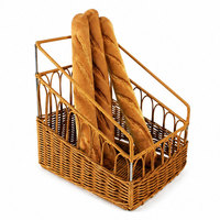 Panier à baguettes multifonction en rotin PP écologique pour restaurant, boulangerie, présentoir, rangement, organisateur, style français