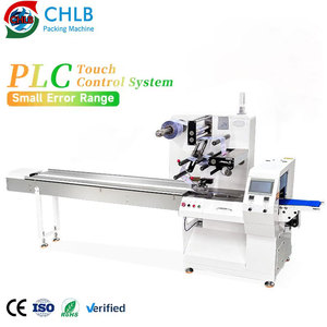 Machine d'emballage horizontale automatique pour biscuits, <span class=keywords><strong>pain</strong></span>, savon, chocolat, pains, emballage en forme de coussin, imprimante de date - pour sacs alimentaires, film - Product Image 1