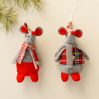 Vente en gros de mini-souris en peluche de Noël, figurine mignonne de Noël, ornement de table, décoration de fête pour la maison
