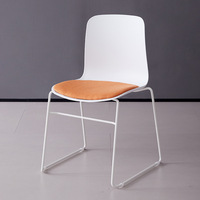 Chaise de bureau moderne simple en plastique avec dossier, empilable, gain de place, pour salle de conférence et formation