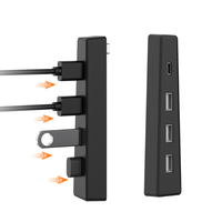 TP5-3556 Hub USB 2.0 4 in 1 untuk Konsol PS5 Slim, Aksesoris Game, 3 Port USB-A + 1 Port Type-C, Splitter, Ekspander, Ekstensi USB