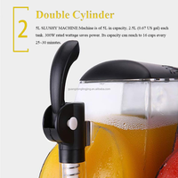 Machine à slush portable mini pour la maison, comptoir de bureau, 300 W, 2,5 L * 2 bols, machine à margarita, machine à daiquiri