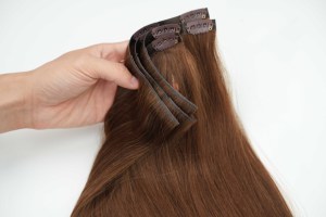Extensions de cheveux brésiliens Remy vierges de grade 12A, prêtes à être expédiées, de luxe, à pointes épaisses, double trame, à clipser, 2 couleurs mélangées - Product Image 5
