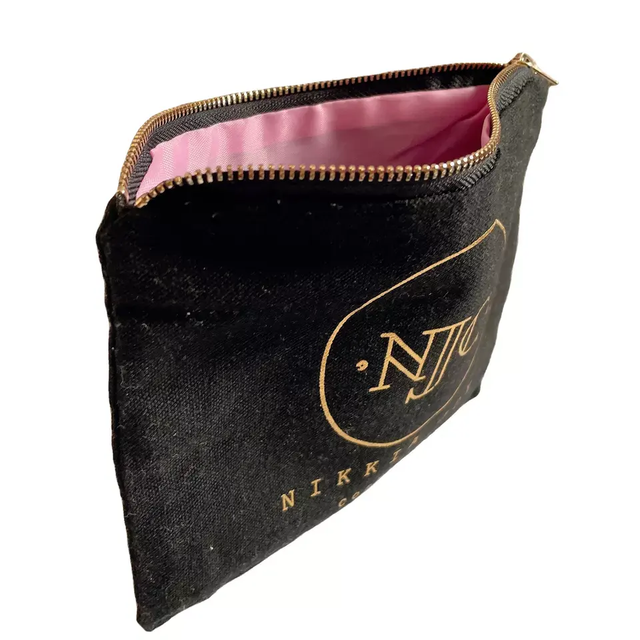Wholesale Customizable Multifunctional Cotton Makeup Pouch Pvc Canvas Bag Zipper Trending Logo Pattern Travel Cosmetics Storage