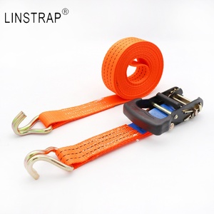Sangle de fixation à cliquet Liniu avec poignée en polyester à double crochet de 1,5 pouce, résistance à la rupture de 1200 kg - Product Image 4