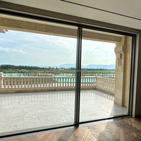 Portes extérieures en aluminium pour maisons et hôtels, cadre fin, double vitrage panoramique, verre trempé, porte élévatrice haute sécurité, extérieur