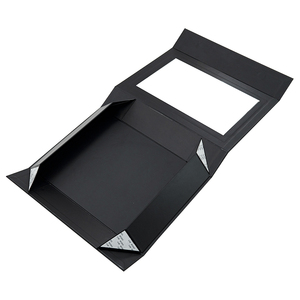 Customizable Logo Sturdy Pvc <b>Window</b> Foldable Gift Paper Box Packaging Paperboard Black Gift Box With Magnetic Closure Clear Lid - Product Image 3