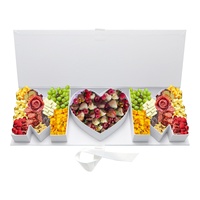 Muttertags-Geschenkbox aus Festem Pappmaché mit Matter Laminierung, Rechteckige Form, Band-Accessoires, Blumen, Sushi, Pralinen
