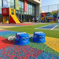 Ensemble de chevalettes d'équilibre pour enfants avec cordes de sécurité, en plastique durable, motif visage souriant, jouet d'entraînement de coordination en extérieur