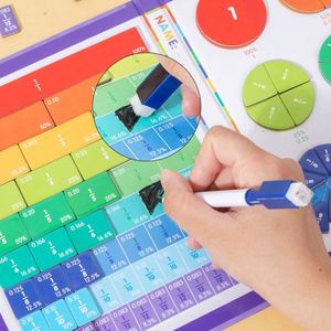 Aides pédagogiques magnétiques Montessori : Puzzle de cercles, matériel didactique magnétique pour l'apprentissage des fractions pour enfants - Product Image 6